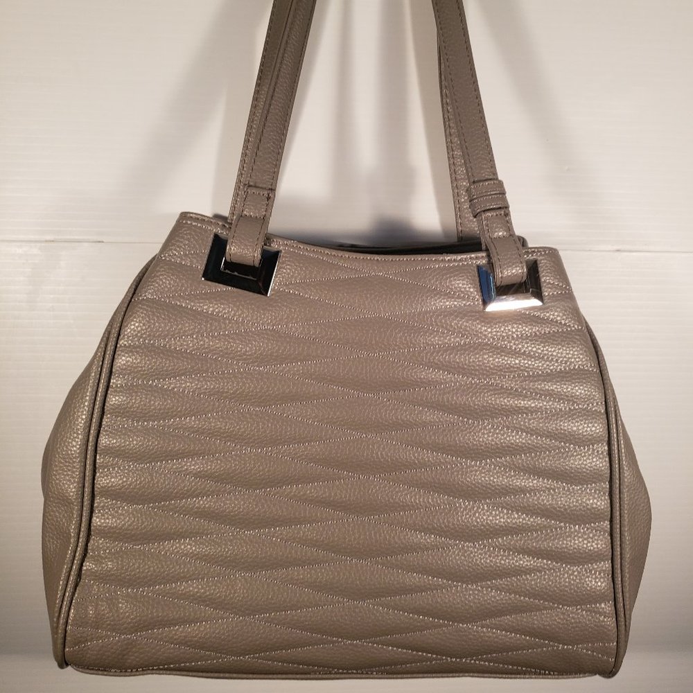 Jones New York shoulder Bag leather 2 zipper compartments shoulder handbag NY